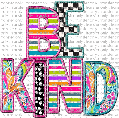 KIND 181 Be Kind Patchwork Applique