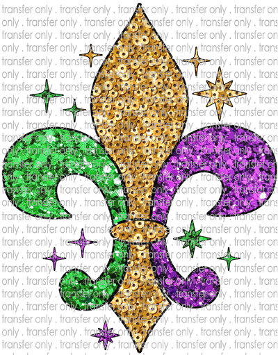 MG 104 Fleur De Lis Faux Sequins