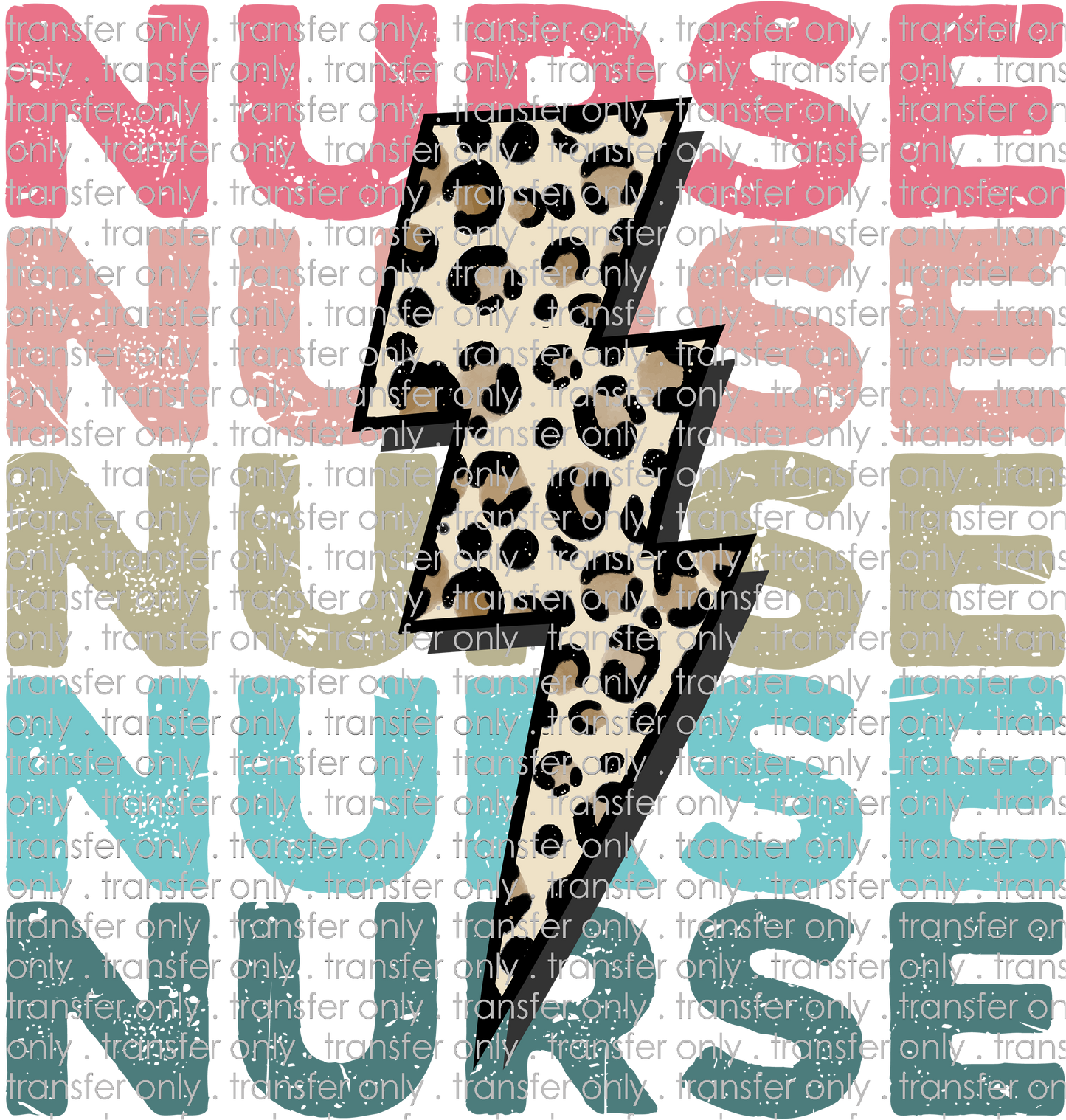 PROF 76 Nurse Distressed Leopard Lightning Bolt