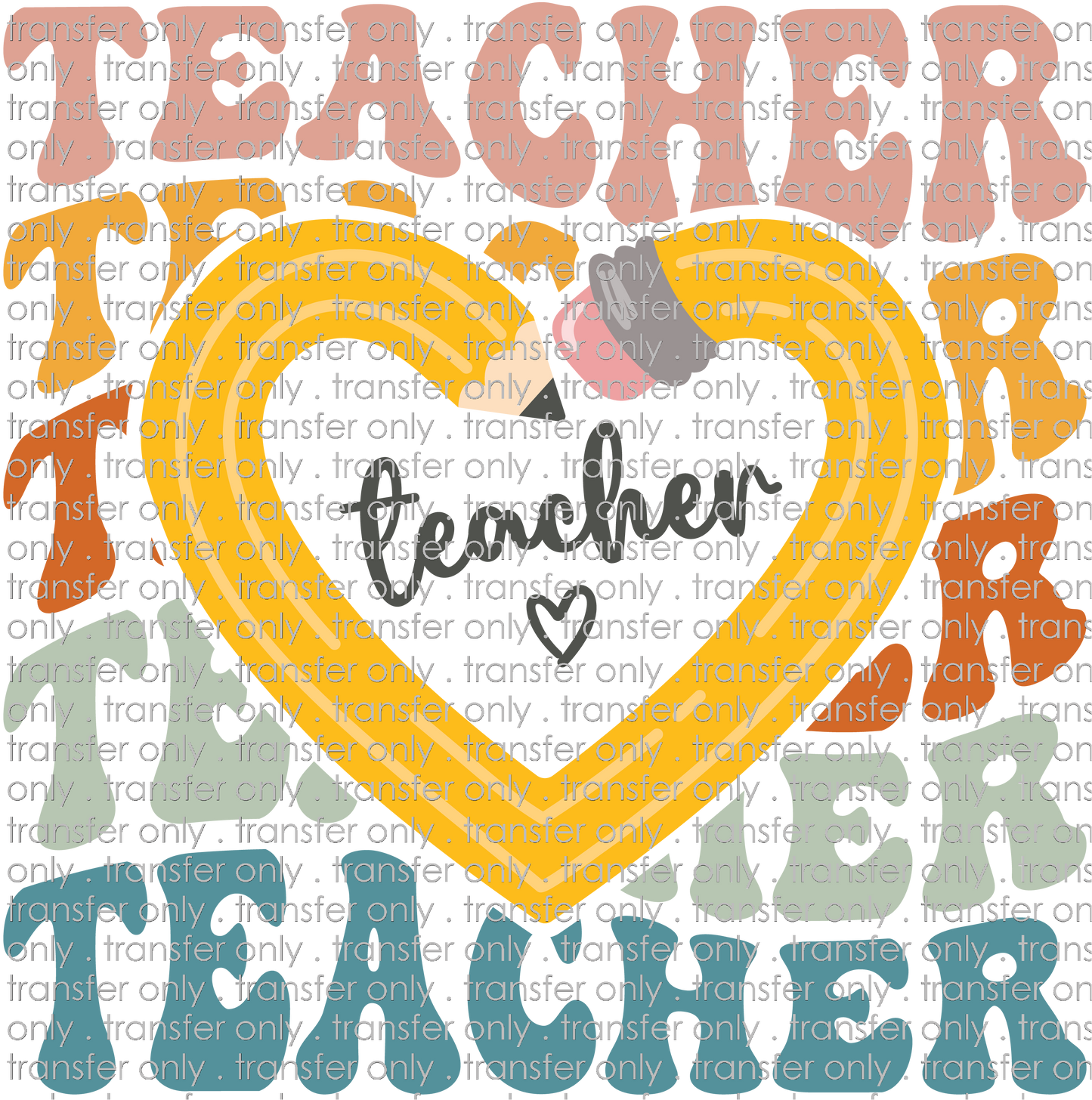 SCH 849 School and Teacher Pencil Heart