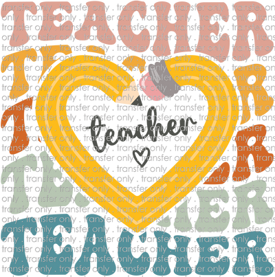 SCH 849 School and Teacher Pencil Heart