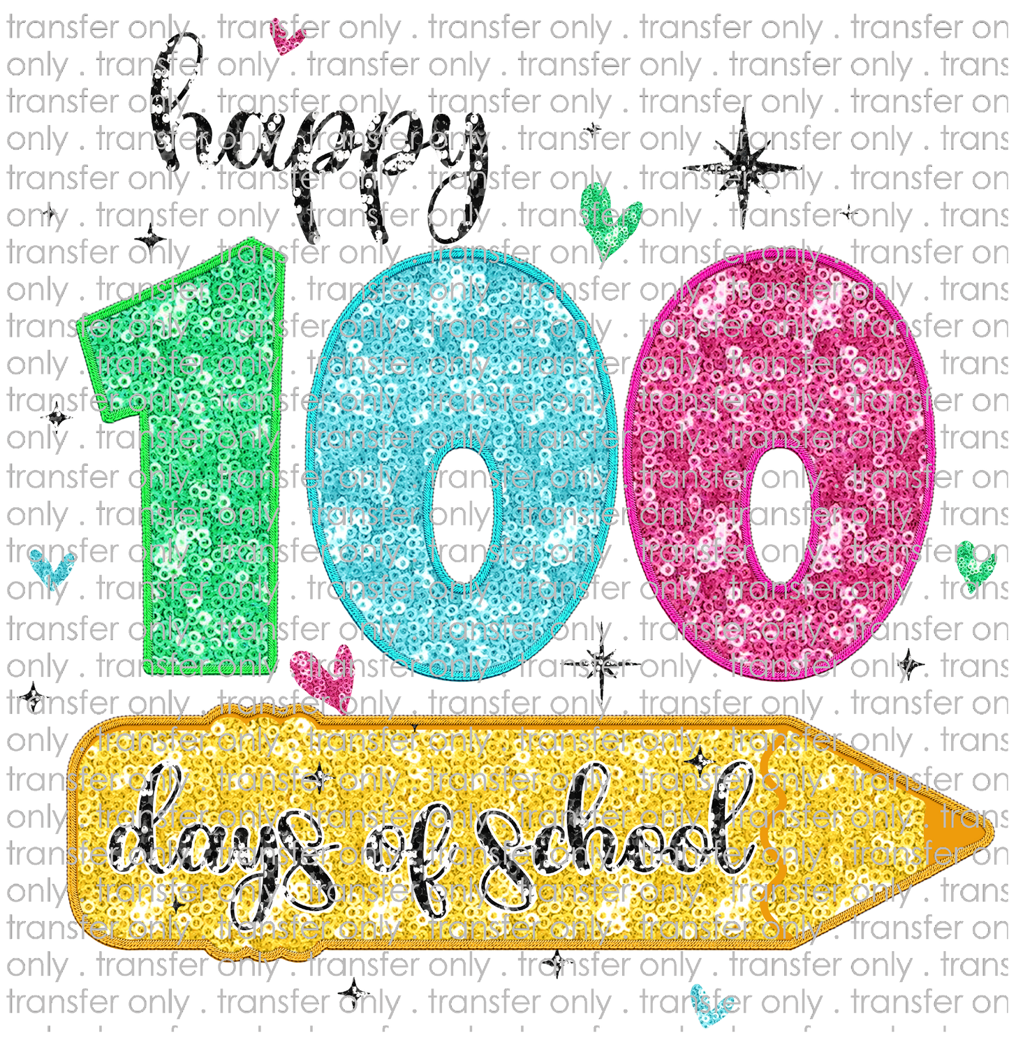 SCH 859 Happy 100 Days of School Faux Sequins