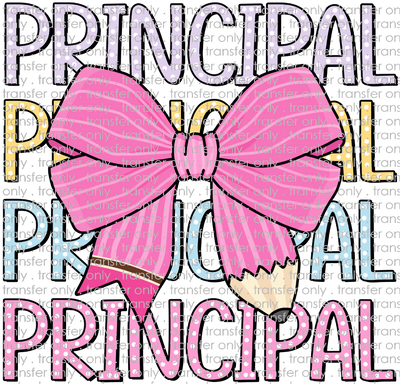 SCH 958 Stacked Principal With Pink Bow