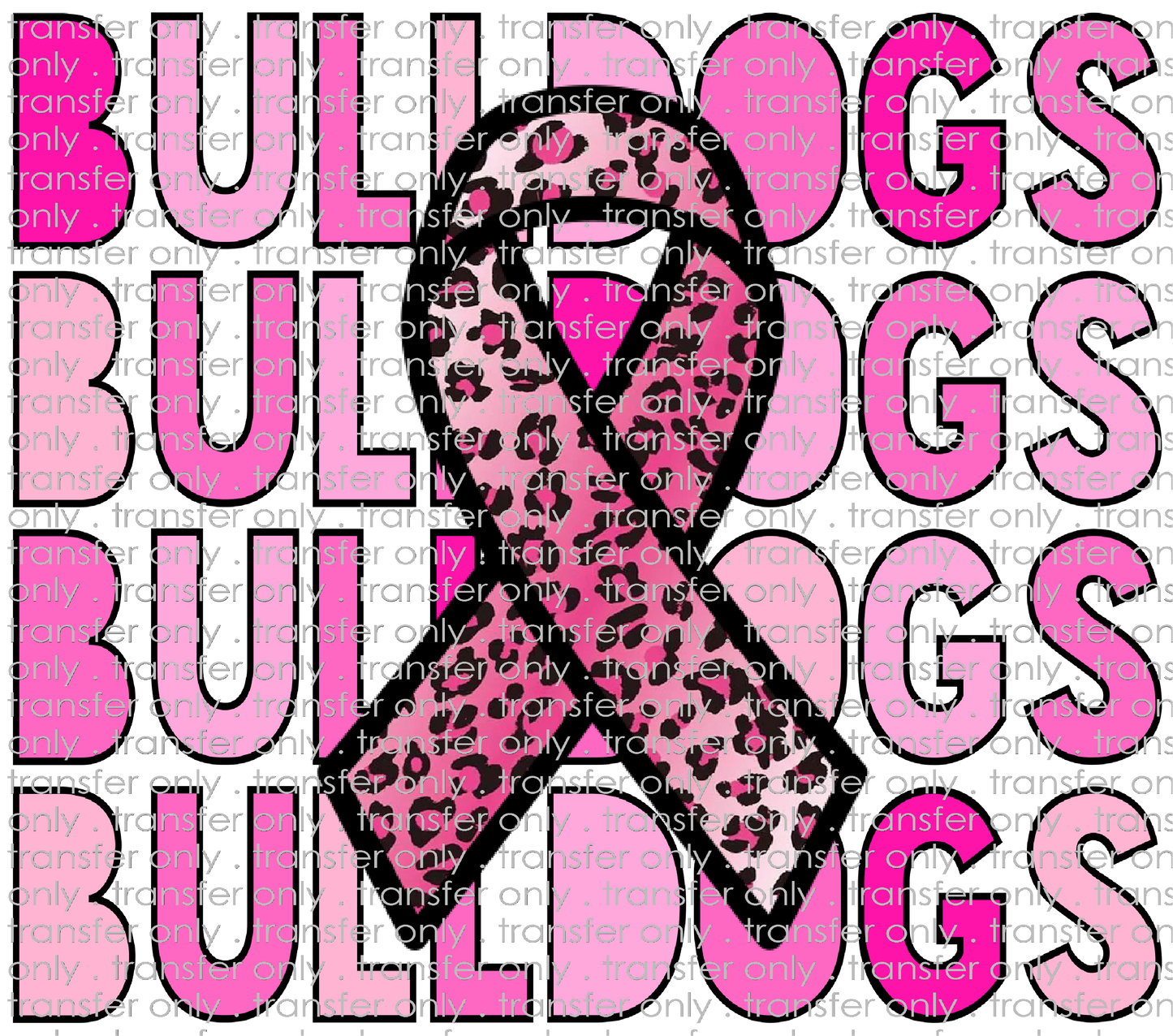 SCHMAS 161 Pink Stacked Bulldogs Breast Cancer