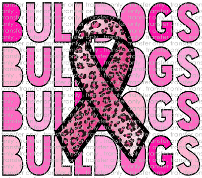 SCHMAS 161 Pink Stacked Bulldogs Breast Cancer