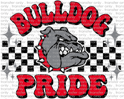 SCHMAS 167 Checkered Groovy Bulldogs Red