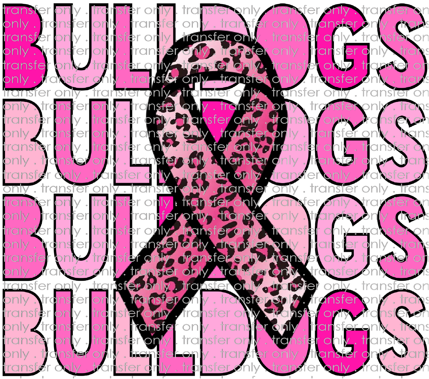 SCHMAS 172 Pink Stacked Bulldogs Breast Cancer