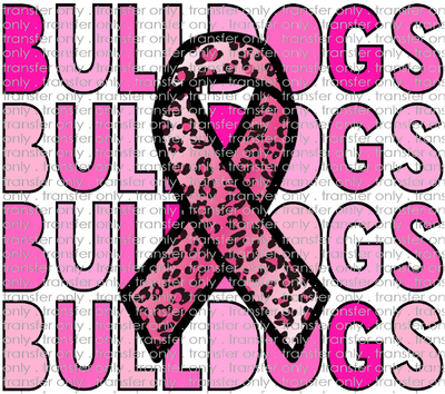 SCHMAS 172 Pink Stacked Bulldogs Breast Cancer