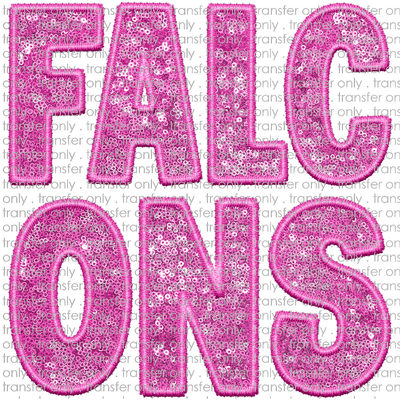 SCHMAS 289 Falcons Embroidery Sequin Pink