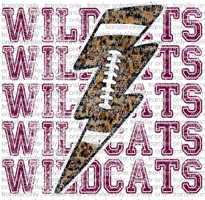 SCHMAS 291 Mascot Football Lightning Bolt Maroon