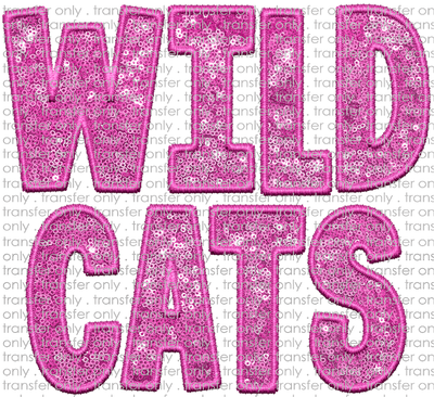 SCHMAS 296 Wildcats Embroidery Sequin Pink