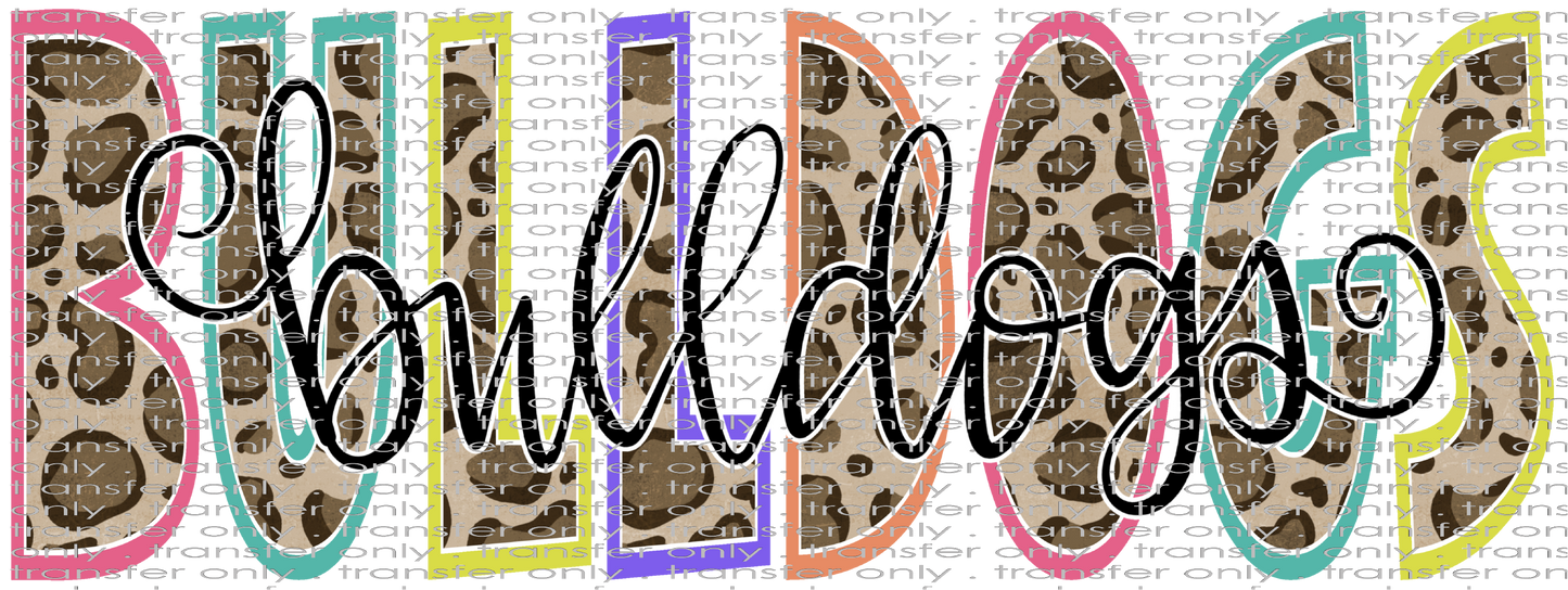 SCHMAS 329 Bulldogs Cheetah Colorful Outline