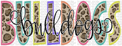 SCHMAS 329 Bulldogs Cheetah Colorful Outline