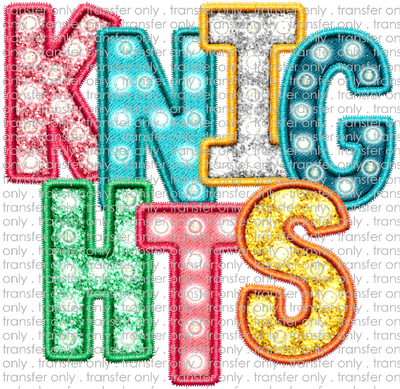 SCHMAS 332 Knights Bright Faux Glitter Patch