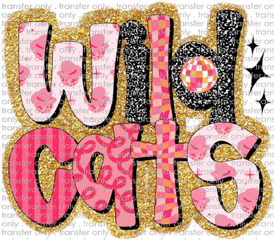 SCHMAS 396 Wildcats Retro Faux Glitter