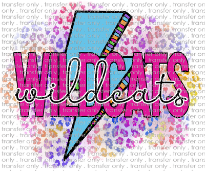 SCHMAS 397 Wildcats Lightening Bolt Colorful leopard