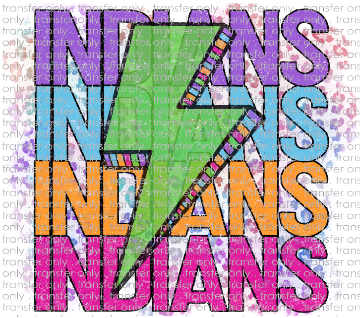 SCHMAS 405 Stacked Indians Lightening Bolts