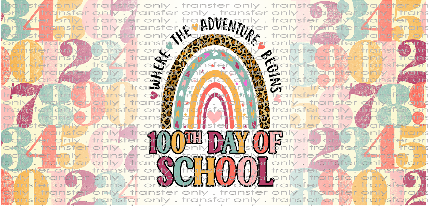 SCH UV 123 100th Day Of School UV DTF 16oz Wrap