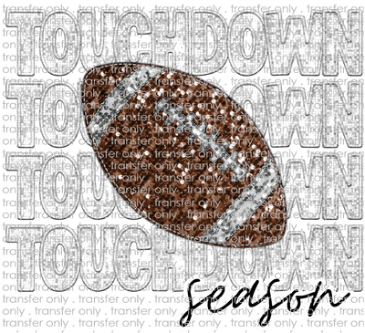 SPT 443 Touchdown Season White Faux Glitter