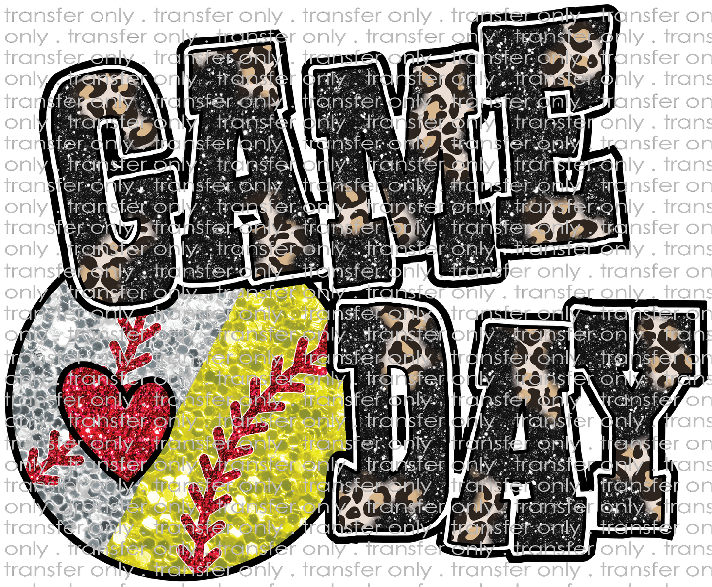 SPT 467 Faux Glitter Game Day Baseball Softball Split