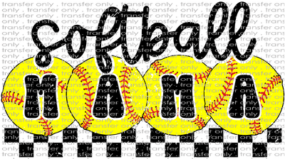 SPT 471 Checkered Softball Mama Retro