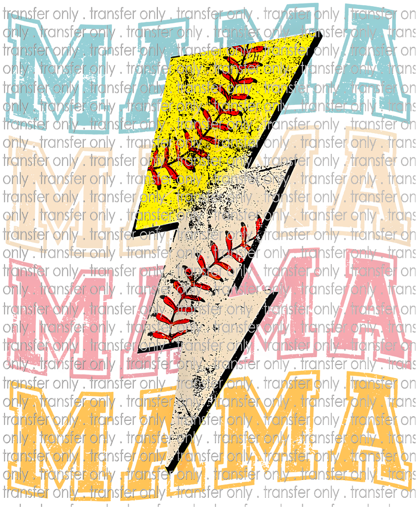 SPT 473 Mama Split Lightning Bolt Baseball Softball