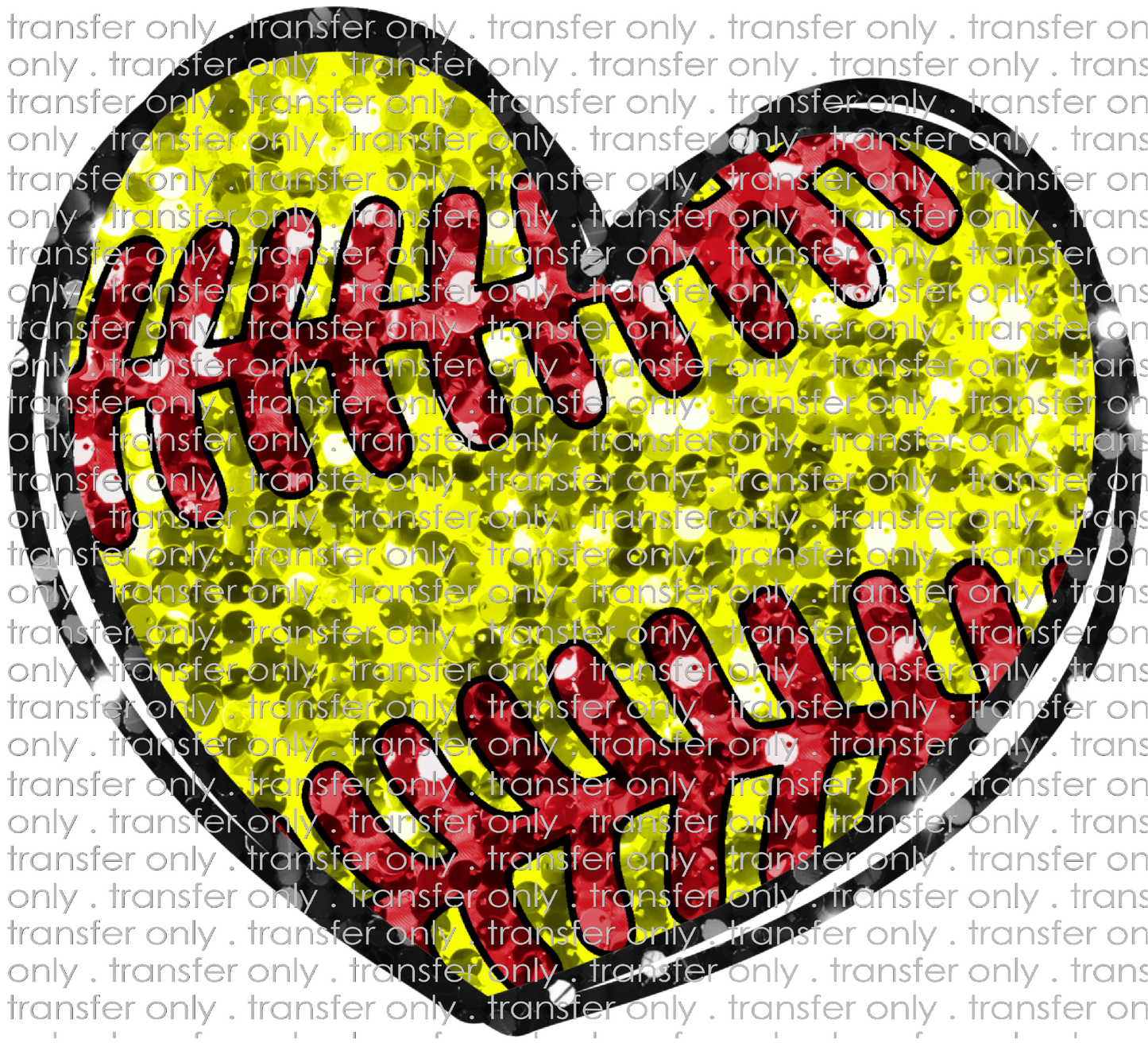 SPT 476 Faux Glitter Softball Heart