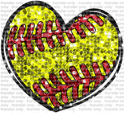 SPT 476 Faux Glitter Softball Heart