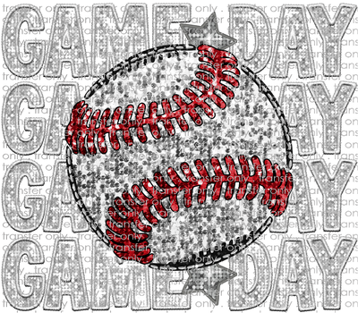 SPT 479 Game Day Silver Baseball Faux Glitter