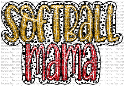 SPT 494 Softball Mama Cursive Faux Glitter