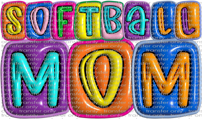 SPT 496 3D Colorful Softball Mom