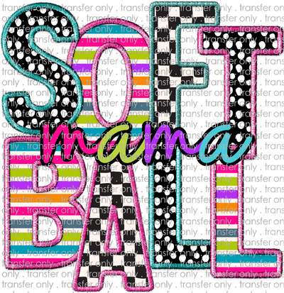 SPT 502 Softball Mama Patchwork Applique