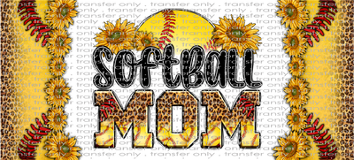 SPT UV 117 Leopard Sunflower Softball Mom UV DTF 16oz Wrap