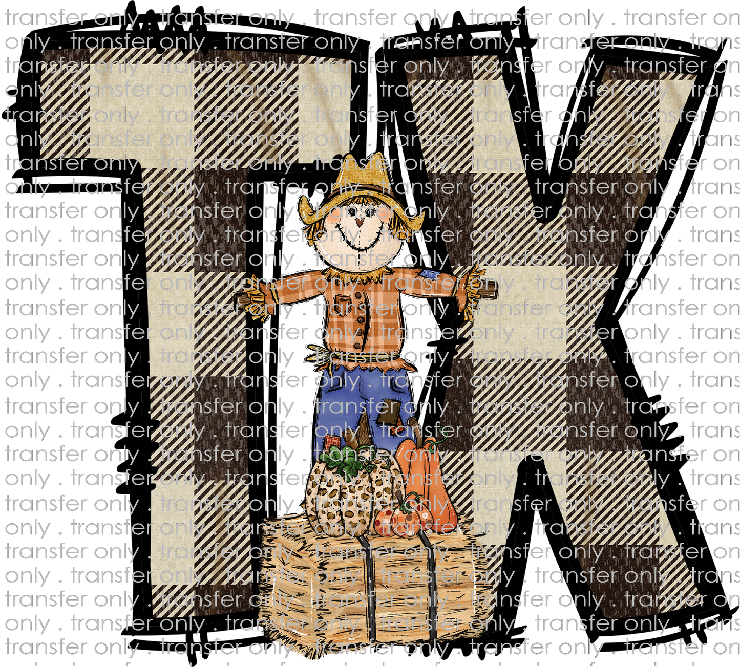 TX 130 Plaid Texas Scarecrow