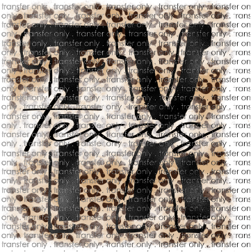 TX 131 Texas Leopard Foil Cutout Black