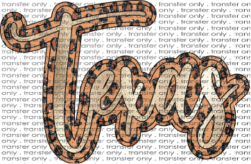 TX 133 Texas Script Leopard Glitter Foil