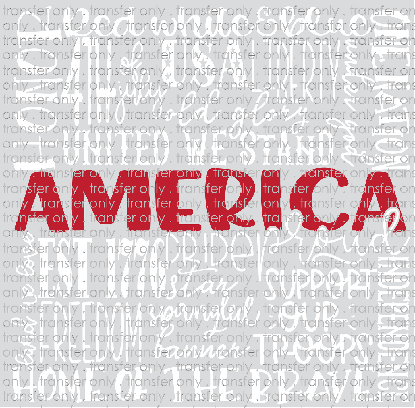 USA 181 America Wordart White