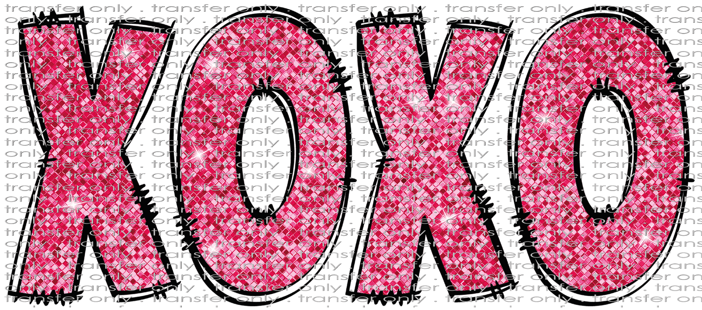 VAL 306 Pink XOXOXO Faux Sequins