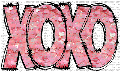 VAL 315 XOXO Pink Heart Sequins