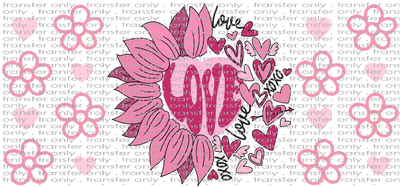 VAL UV 104 Pink Sunflower Full of Love UV DTF 16oz Wrap