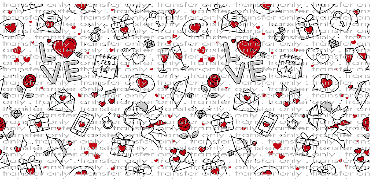 VAL UV 113 Love Envelopes Doodles UV DTF 16oz Wrap