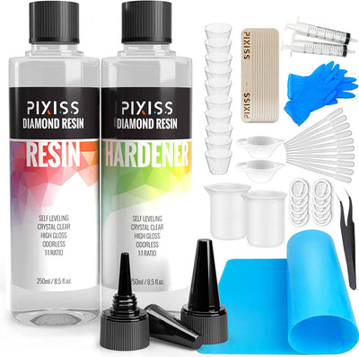 PIXISS Diamond Resin Starter Kit - 17oz. Epoxy Resin & Acces