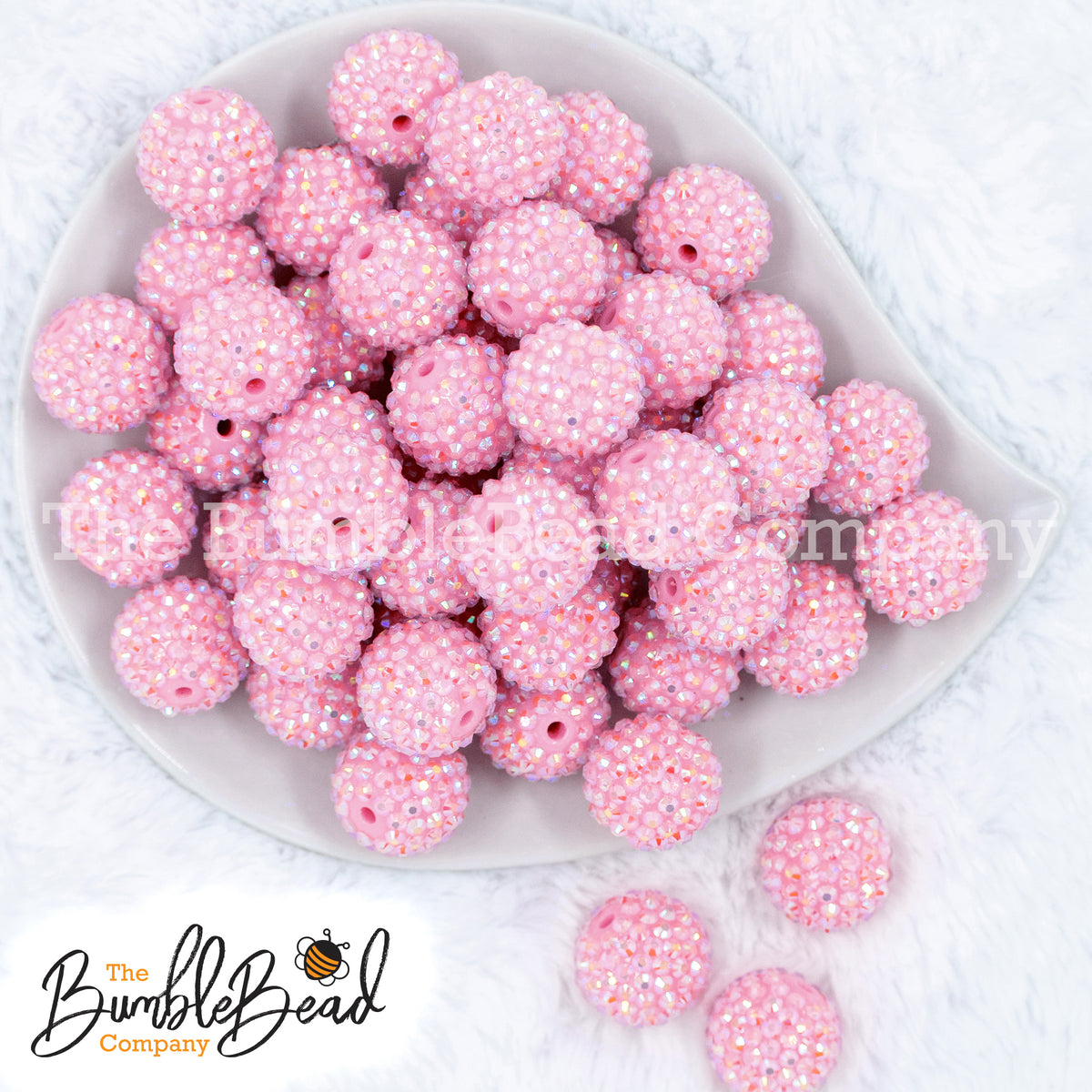 20mm Sparkle Rhinestone AB Bubblegum Beads