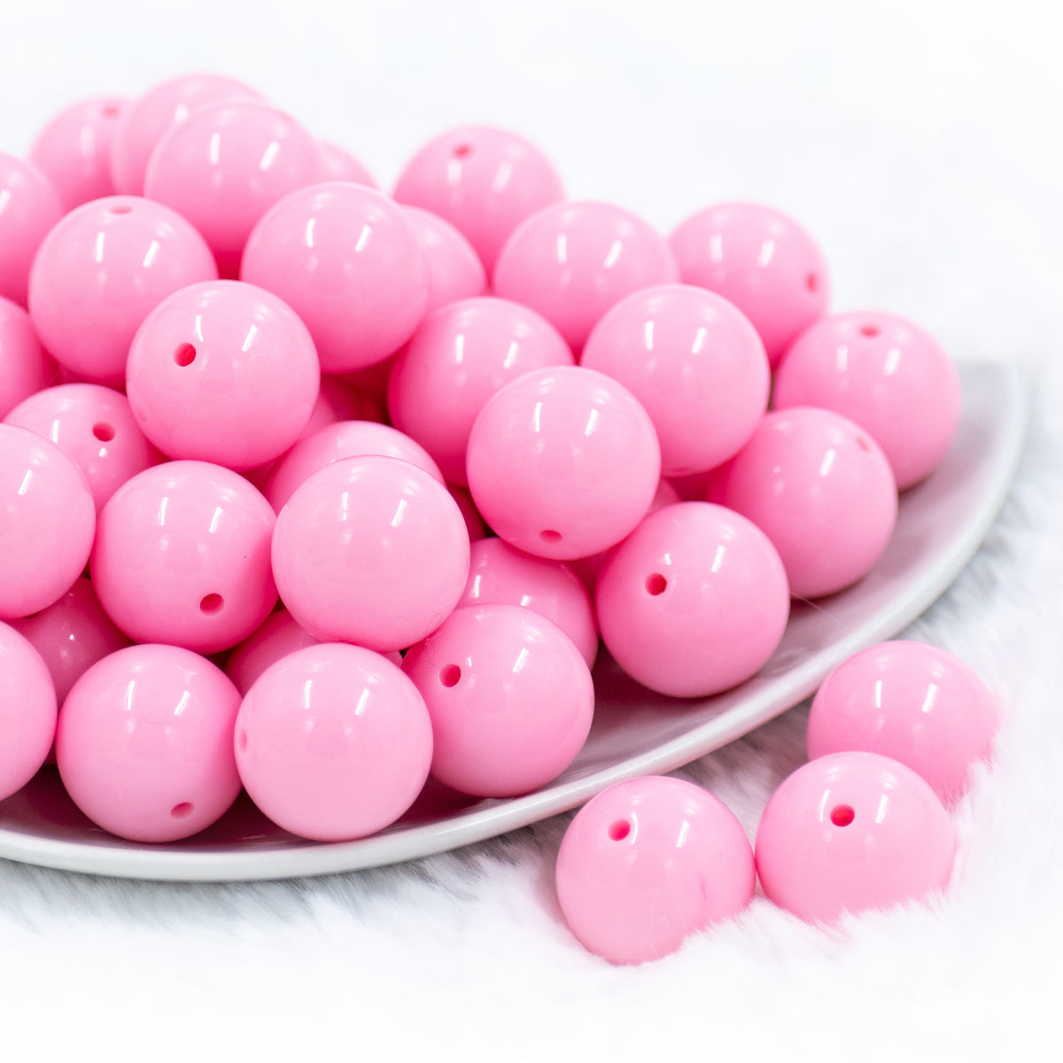 20mm Solid Bubblegum Beads