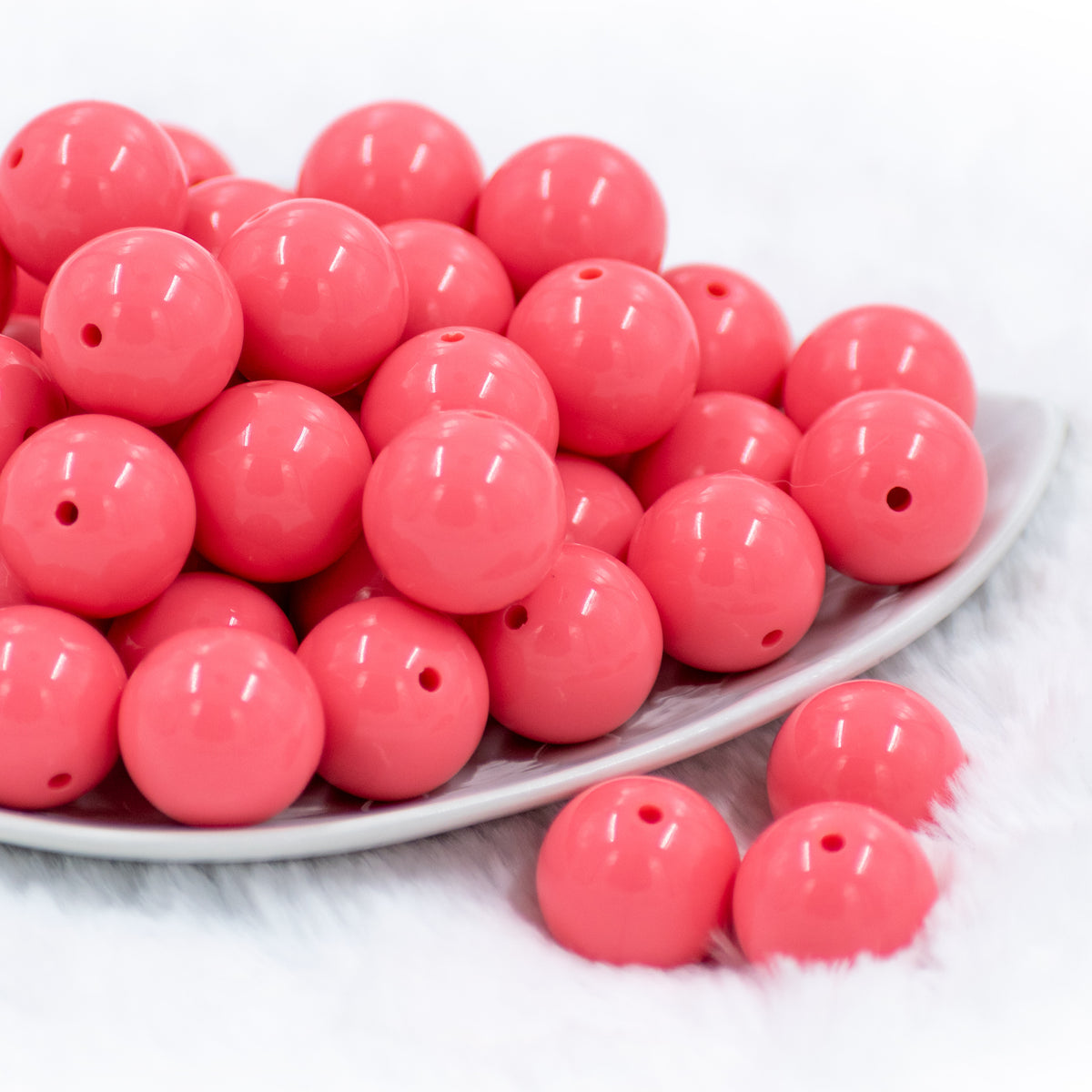 20mm Solid Bubblegum Beads