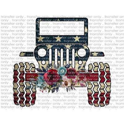 ADV 18 American Flag Jeep Flower