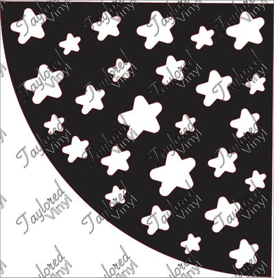 Bubble Stars Acrylic Bleach Sleeve Stencil