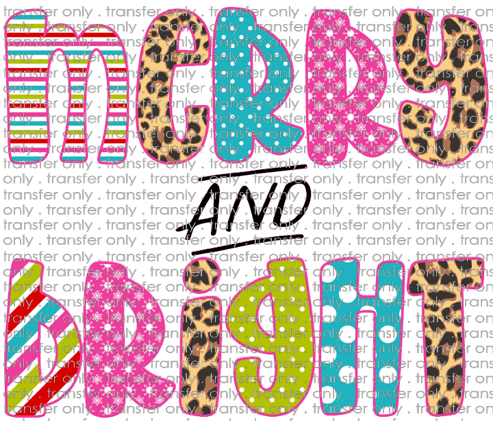 CHR 197 Merry and Bright Pink Cheetah Teal