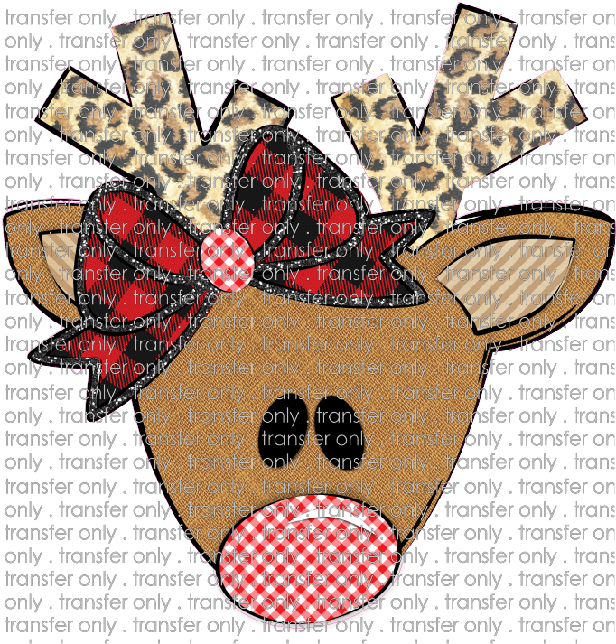 CHR 235 Reindeer Leopard Antlers Gingham Nose Buffalo Bow