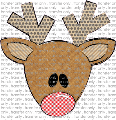 CHR 237 Reindeer Dot Antlers Gingham Nose